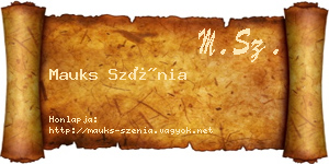 Mauks Szénia névjegykártya